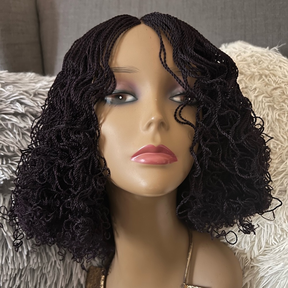 Curly braided wig